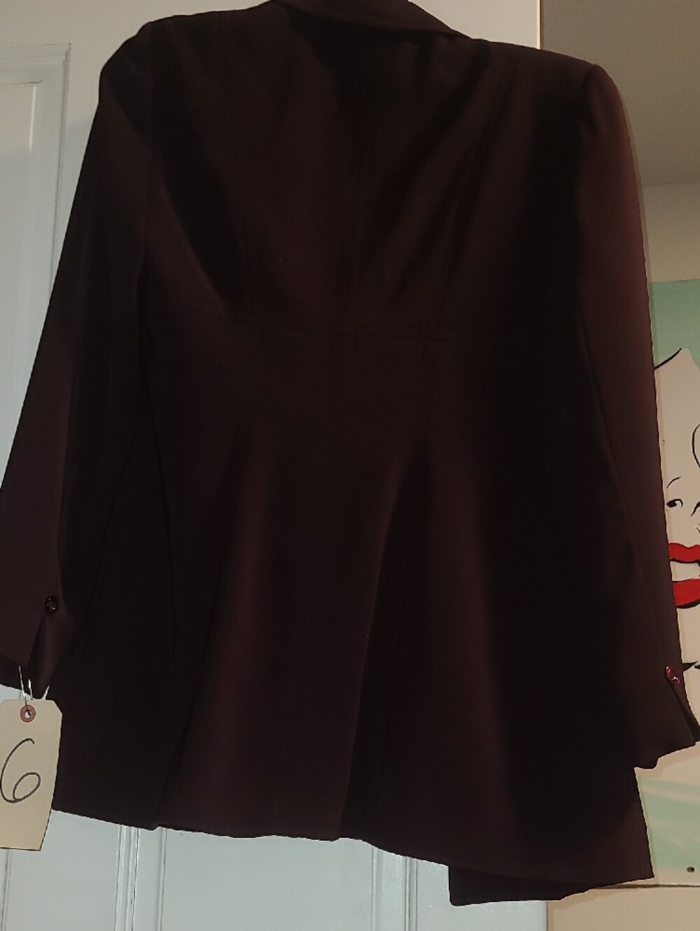 bebe Plum Single-Breasted Notch Lapel Blazer With Matching Skirt - Picture 6 of 11